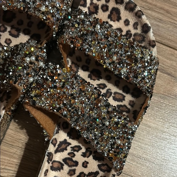✨Leopard Print Glitter Sandals - Picture 3 of 4